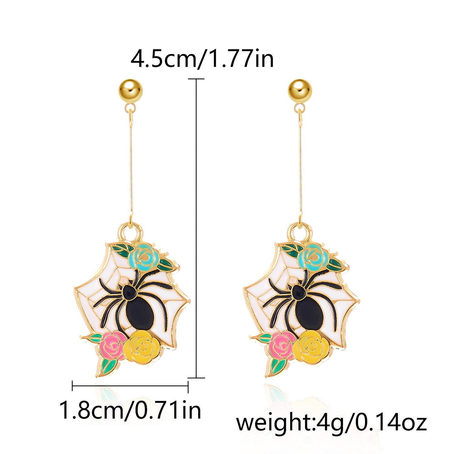 Wholesale  painting oil flowers skull ear hook earrings